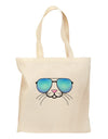 Kyu-T Face - Tiny Cool Sunglasses Grocery Tote Bag-Grocery Tote-TooLoud-Natural-Medium-Davson Sales