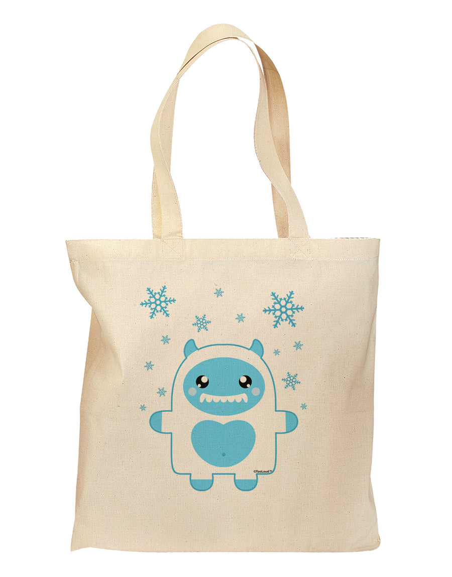 Cute Abominable Snowman Boy Yeti - Christmas Grocery Tote Bag-Grocery Tote-TooLoud-Natural-Medium-Davson Sales