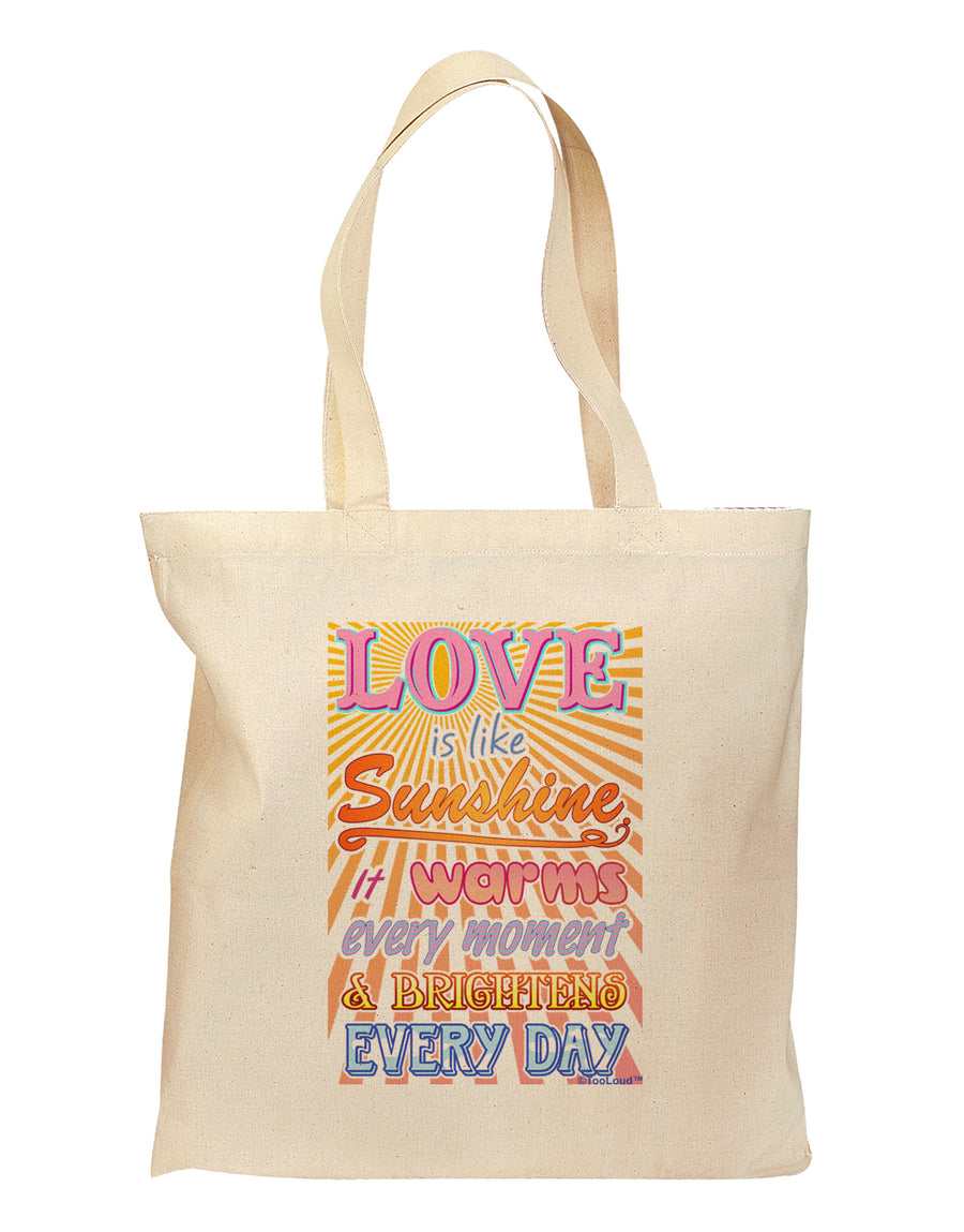 Love is like Sunshine - Sunburst Grocery Tote Bag-Grocery Tote-TooLoud-Natural-Medium-Davson Sales