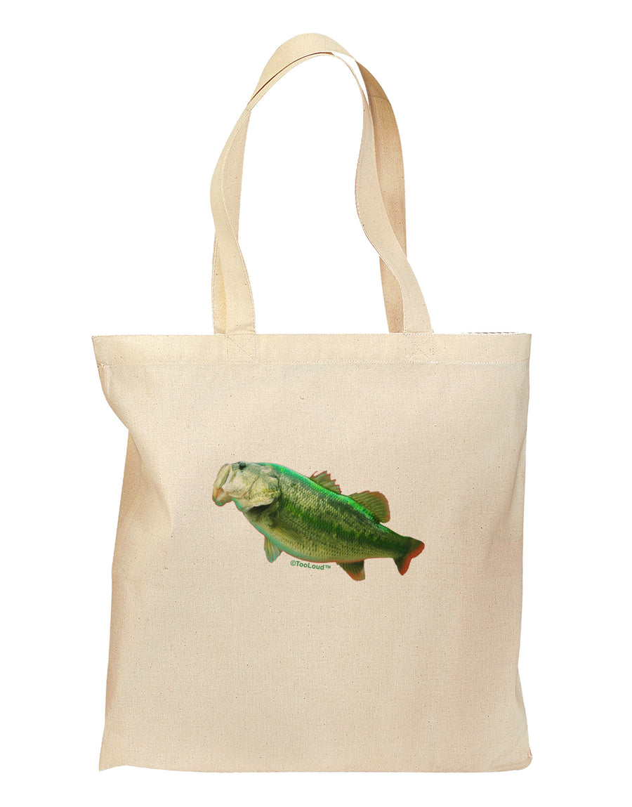 Big Bass Fish Grocery Tote Bag-Grocery Tote-TooLoud-Natural-Medium-Davson Sales