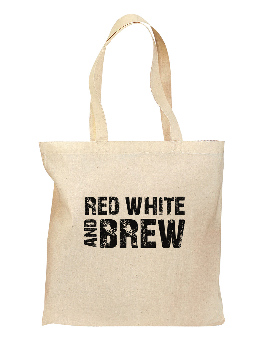 Red White and Brew Grocery Tote Bag by TooLoud-Grocery Tote-TooLoud-Natural-Medium-Davson Sales