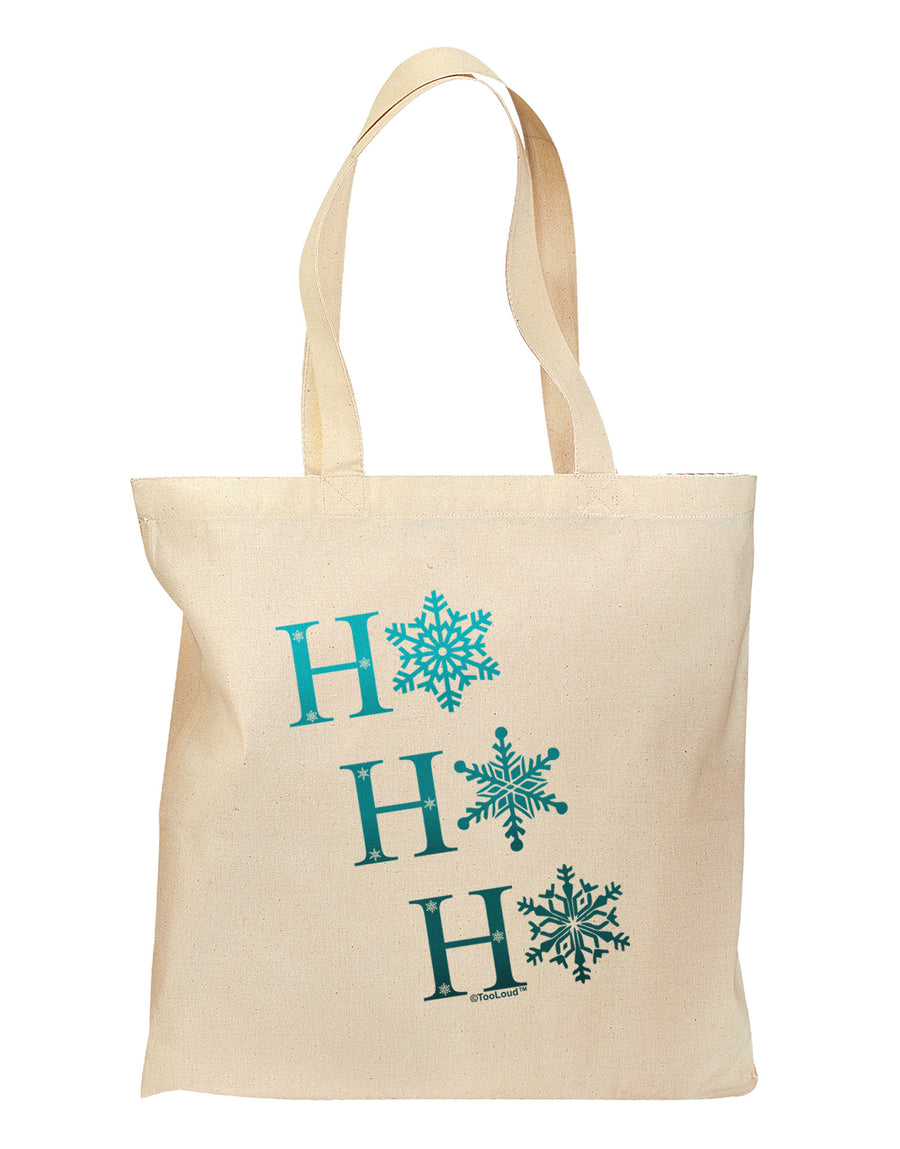 Ho Ho Ho Snowflakes Grocery Tote Bag-Grocery Tote-TooLoud-Natural-Medium-Davson Sales