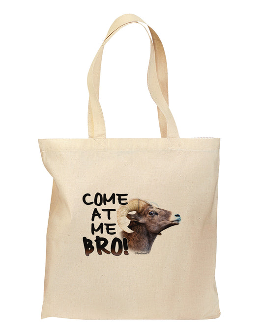 Come At Me Bro Big Horn Grocery Tote Bag - Natural-Grocery Tote-TooLoud-Natural-Medium-Davson Sales