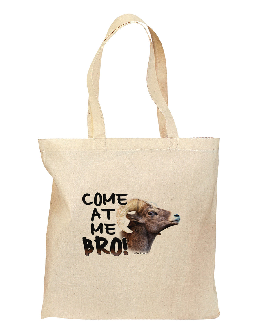 Come At Me Bro Big Horn Grocery Tote Bag - Natural-Grocery Tote-TooLoud-Natural-Medium-Davson Sales