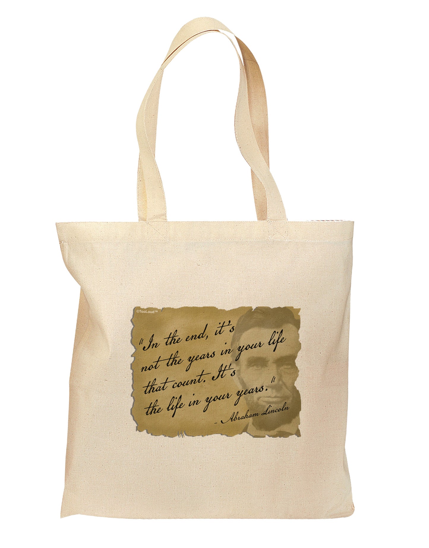 The Life In Your Years Lincoln 15&#x22; Dark Laptop / Tablet Case Bag by TooLoud-Laptop / Tablet Case Bag-TooLoud-Natural-medium-Davson Sales