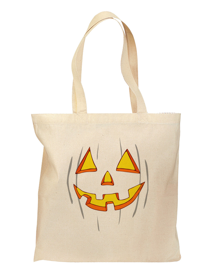 Halloween Glow Smiling Jack O Lantern Grocery Tote Bag-Grocery Tote-TooLoud-Natural-Medium-Davson Sales