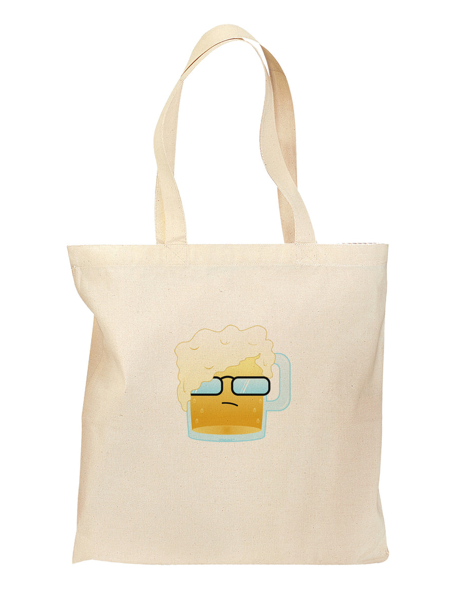 Bartleby the Hipster Beer Grocery Tote Bag-Grocery Tote-TooLoud-Natural-Medium-Davson Sales