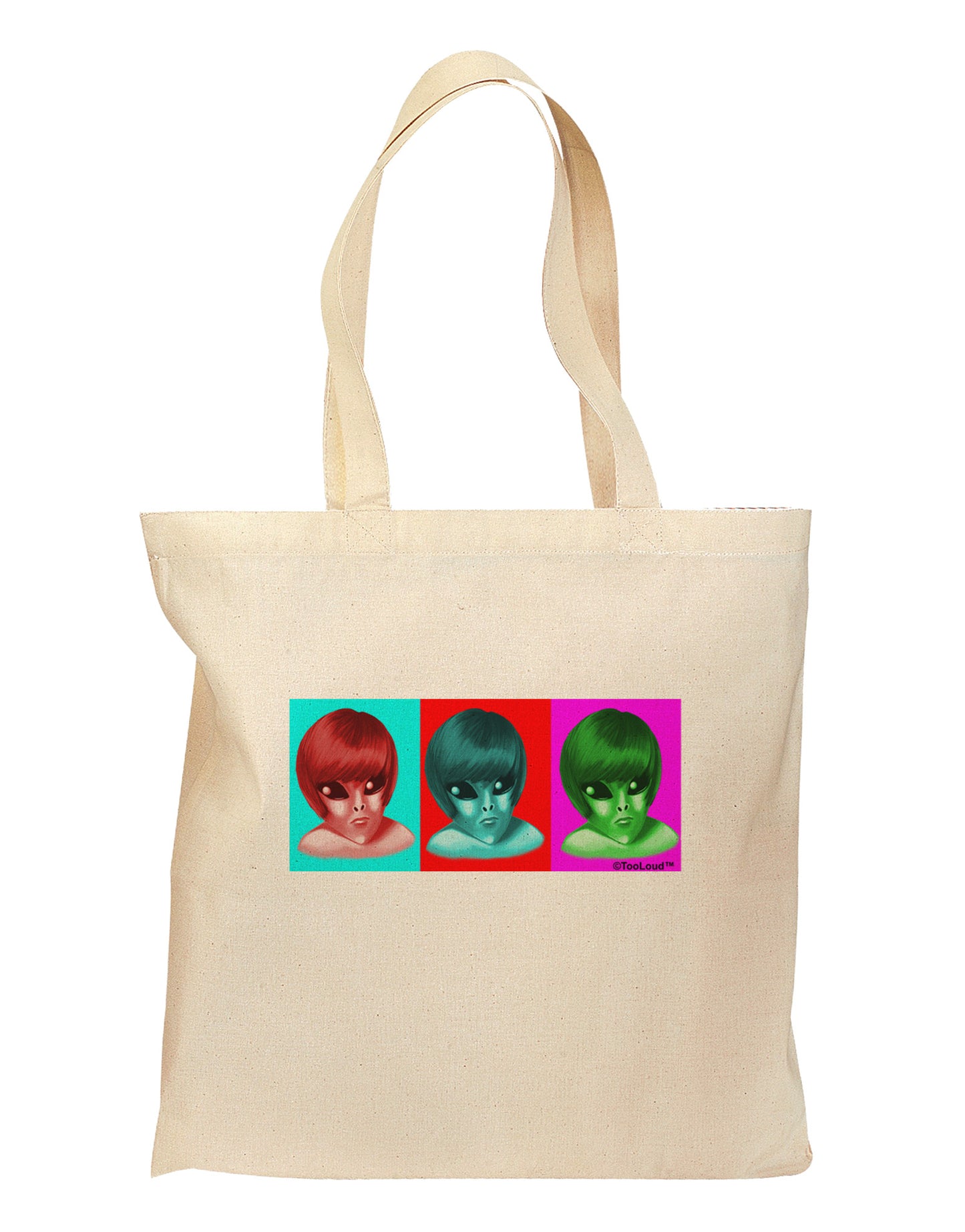 Extraterrestial Pop-art #2 Grocery Tote Bag by TooLoud-Grocery Tote-TooLoud-Natural-Medium-Davson Sales