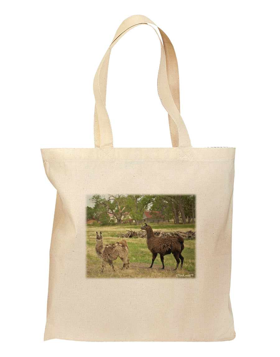 Standing Llamas Grocery Tote Bag - Natural by TooLoud-Grocery Tote-TooLoud-Natural-Medium-Davson Sales