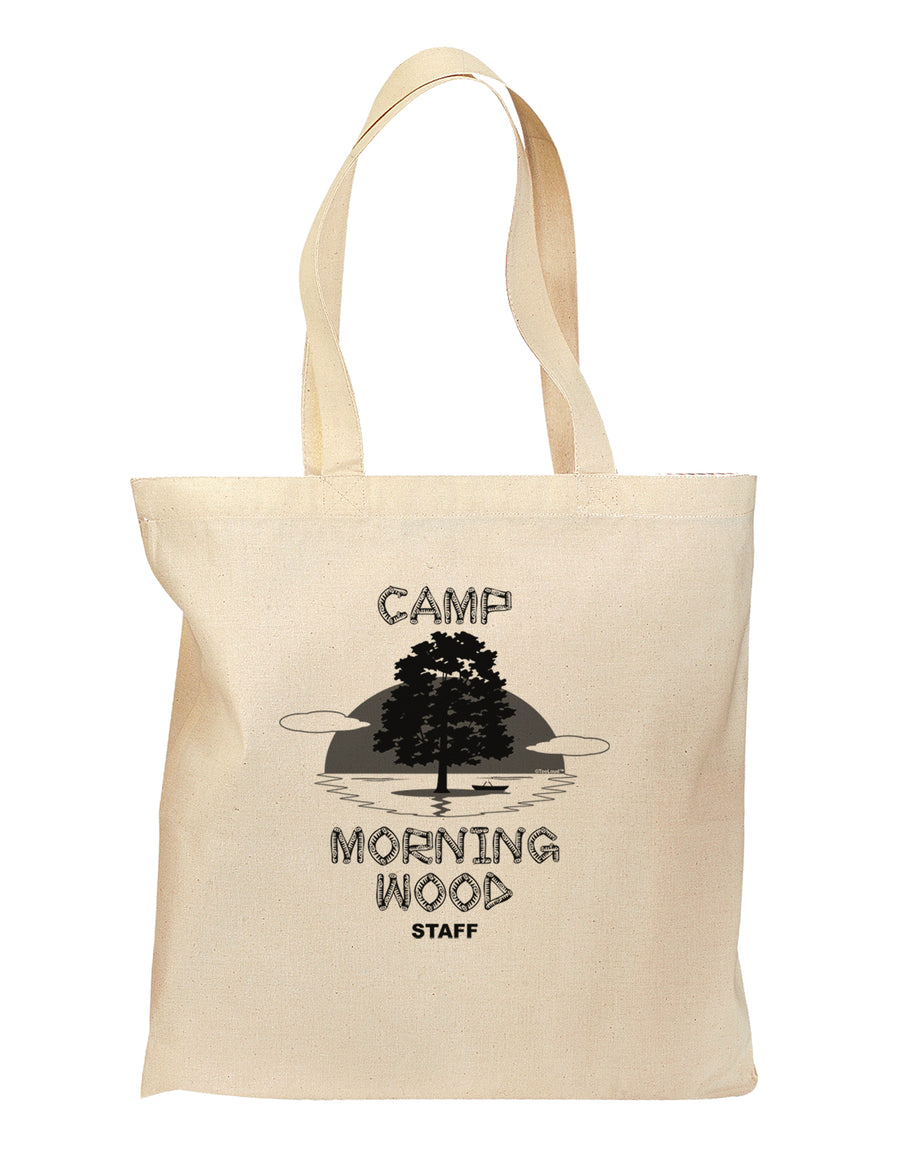 Camp Morning Wood Staff - B&W Grocery Tote Bag by TooLoud-Grocery Tote-TooLoud-Natural-Medium-Davson Sales