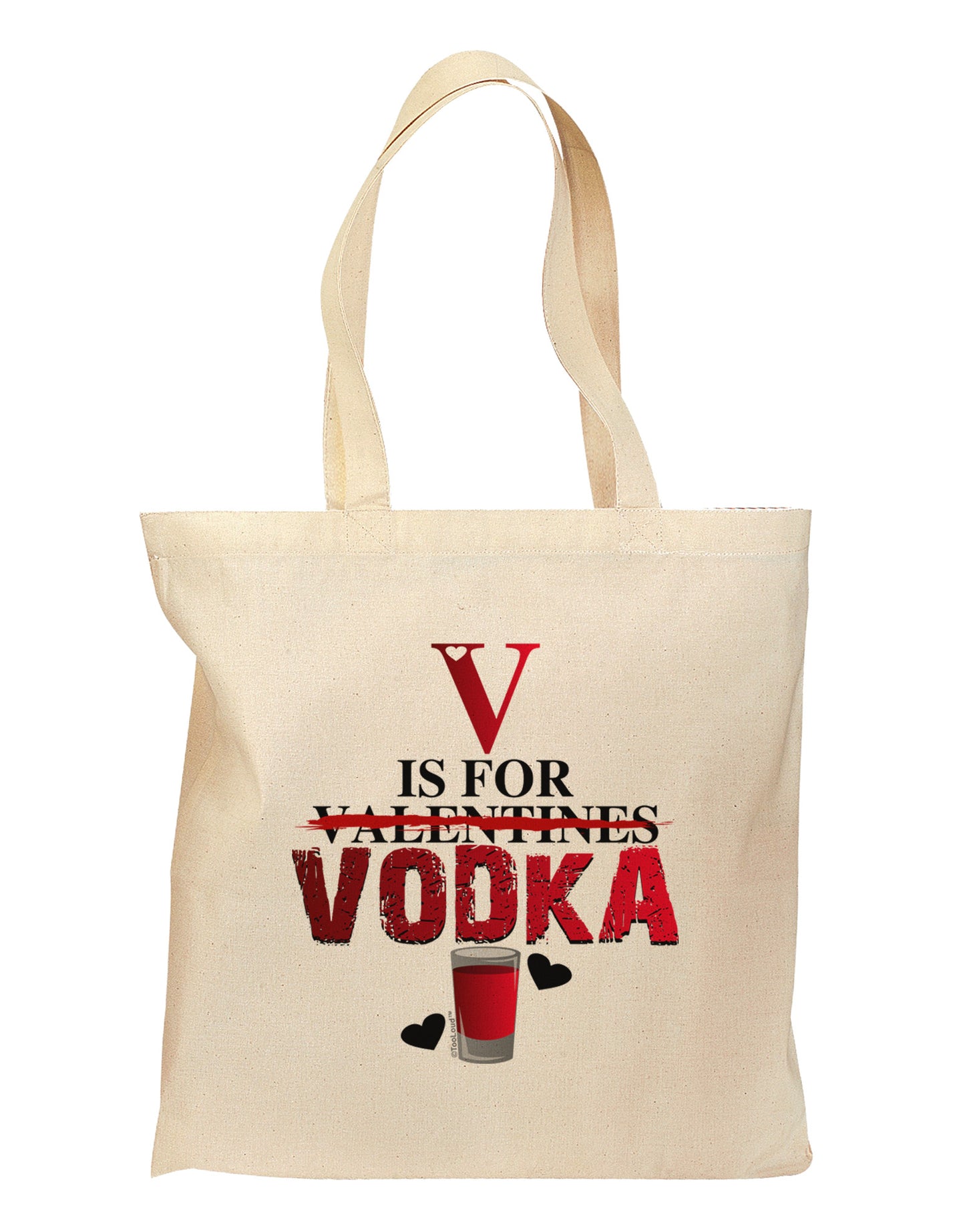V Is For Vodka Grocery Tote Bag-Grocery Tote-TooLoud-Natural-Medium-Davson Sales