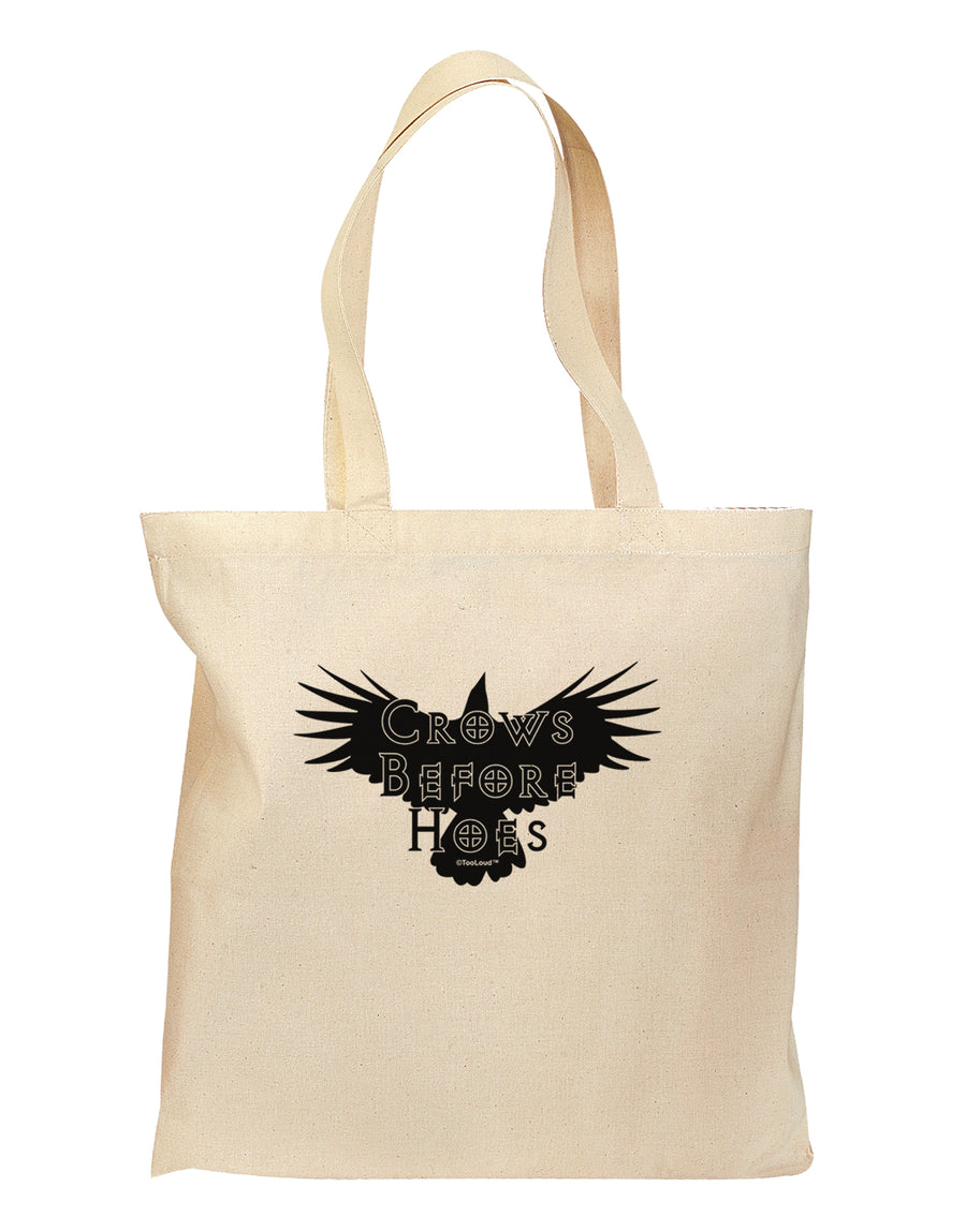 Crows Before Hoes Design Grocery Tote Bag by TooLoud-Grocery Tote-TooLoud-Natural-Medium-Davson Sales