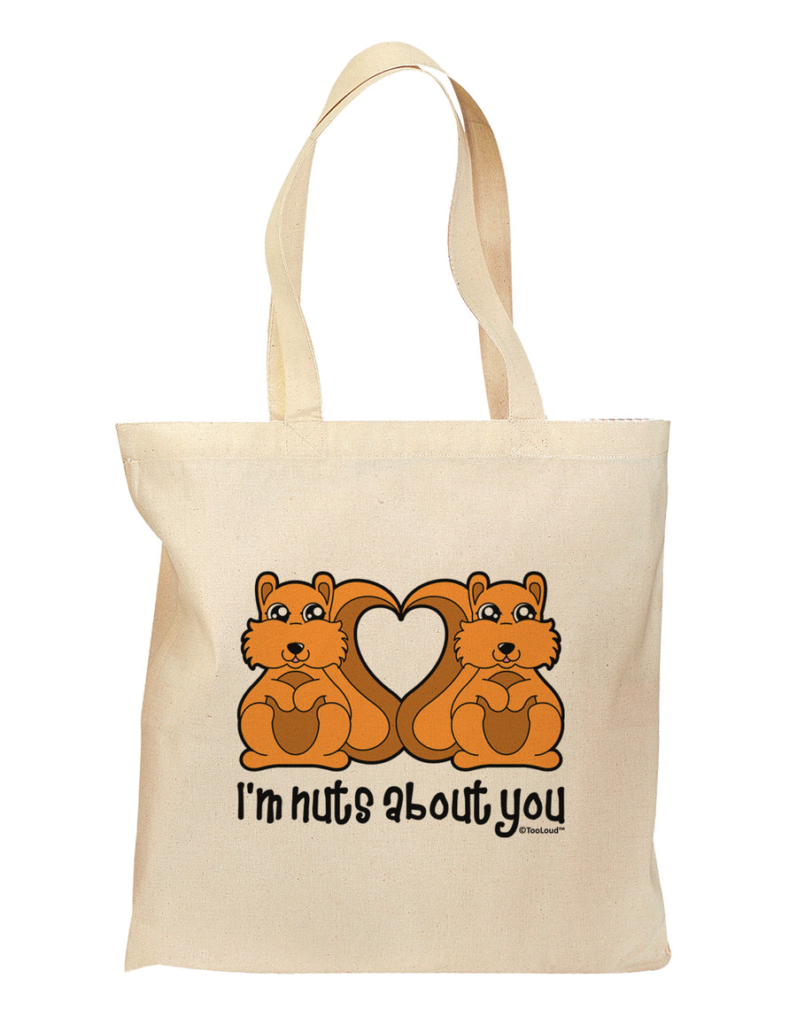 Cute Squirrels - I'm Nuts About You Grocery Tote Bag by TooLoud-Grocery Tote-TooLoud-Natural-Medium-Davson Sales