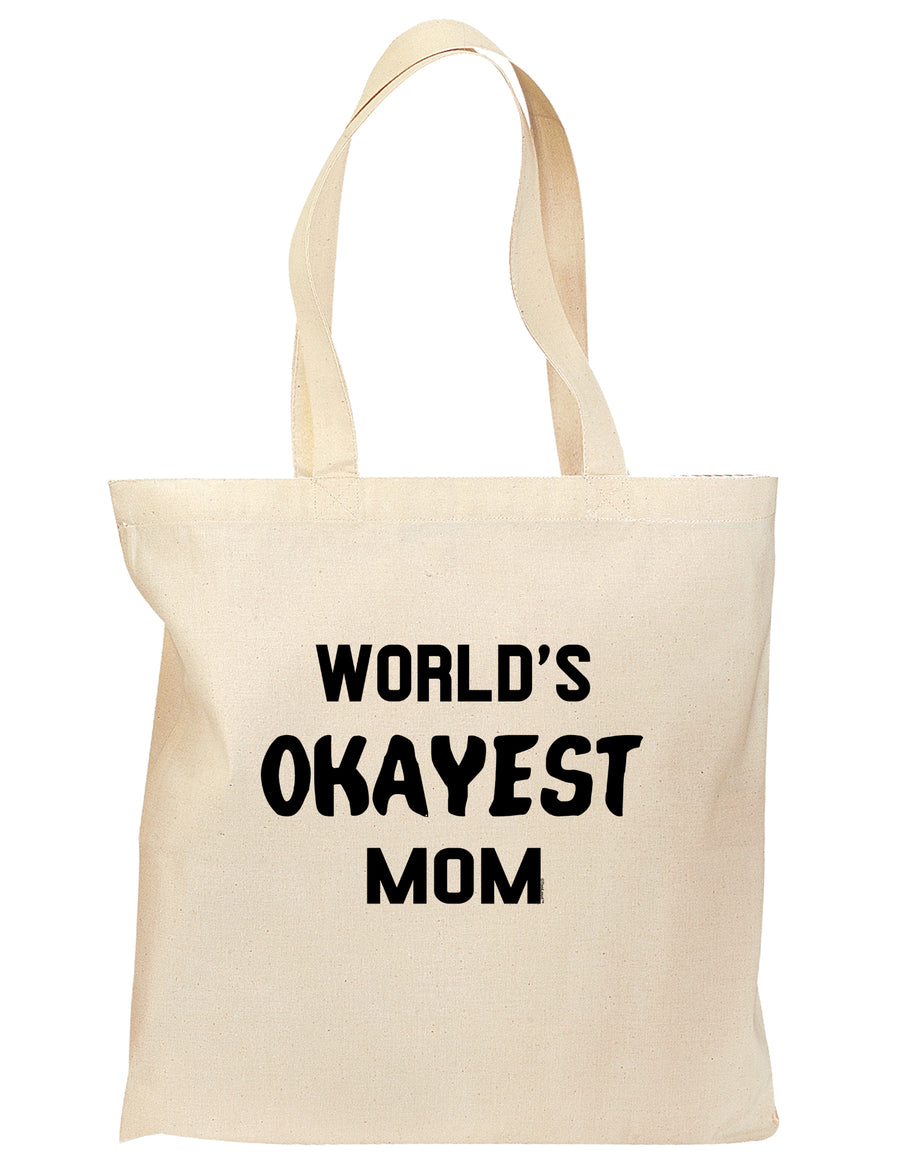 World's Okayest Mom Grocery Tote Bag-Grocery Tote-TooLoud-Natural-Medium-Davson Sales