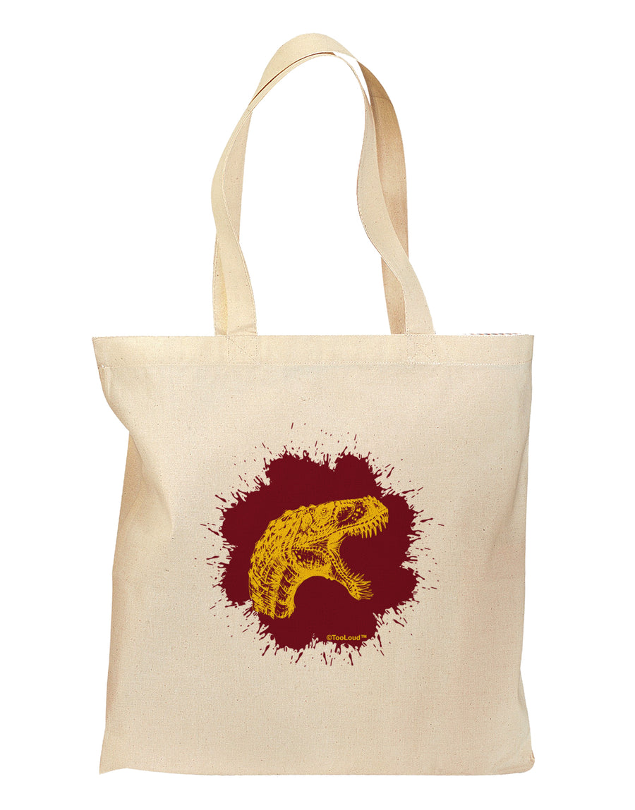 Jurassic Dinosaur Face Blood Splatter Grocery Tote Bag by TooLoud-Grocery Tote-TooLoud-Natural-Medium-Davson Sales