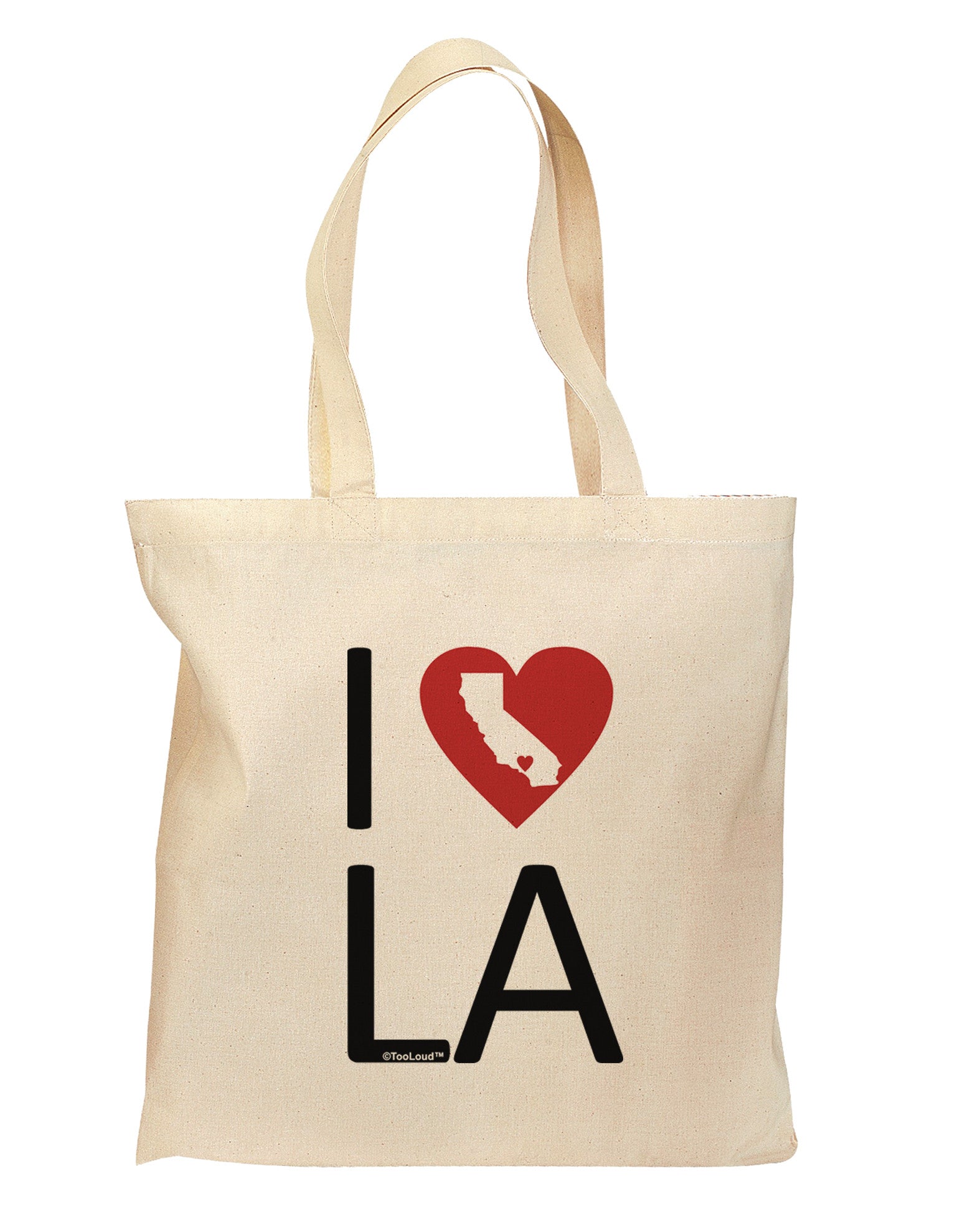I Heart Los Angeles Grocery Tote Bag - Natural-Grocery Tote-TooLoud-Natural-Medium-Davson Sales