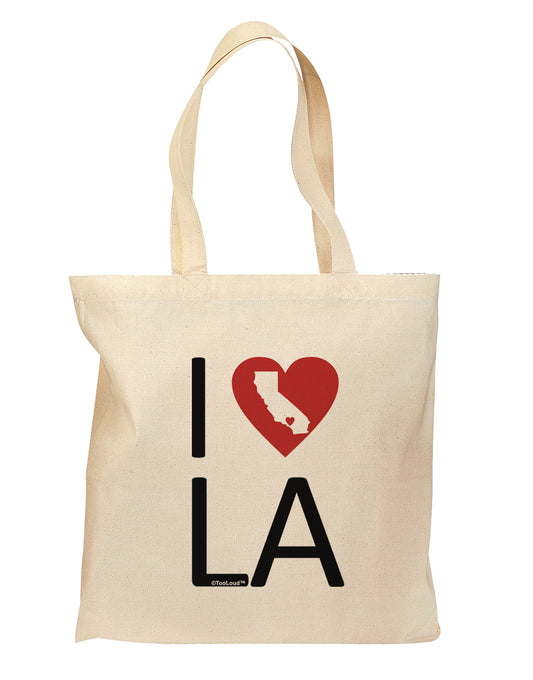 I Heart Los Angeles Grocery Tote Bag - Natural-Grocery Tote-TooLoud-Natural-Medium-Davson Sales