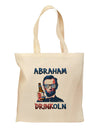 Abraham Drinkoln with Text Grocery Tote Bag-Grocery Tote-TooLoud-Natural-Medium-Davson Sales