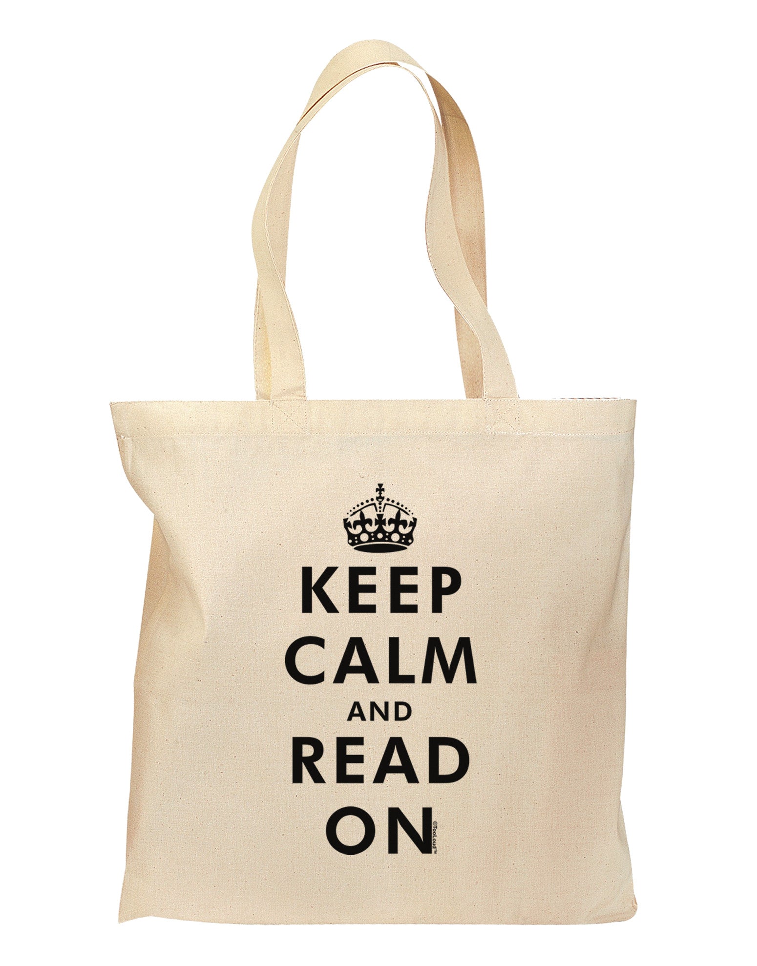 Keep Calm and Read On Grocery Tote Bag - Natural-Grocery Tote-TooLoud-Natural-Medium-Davson Sales