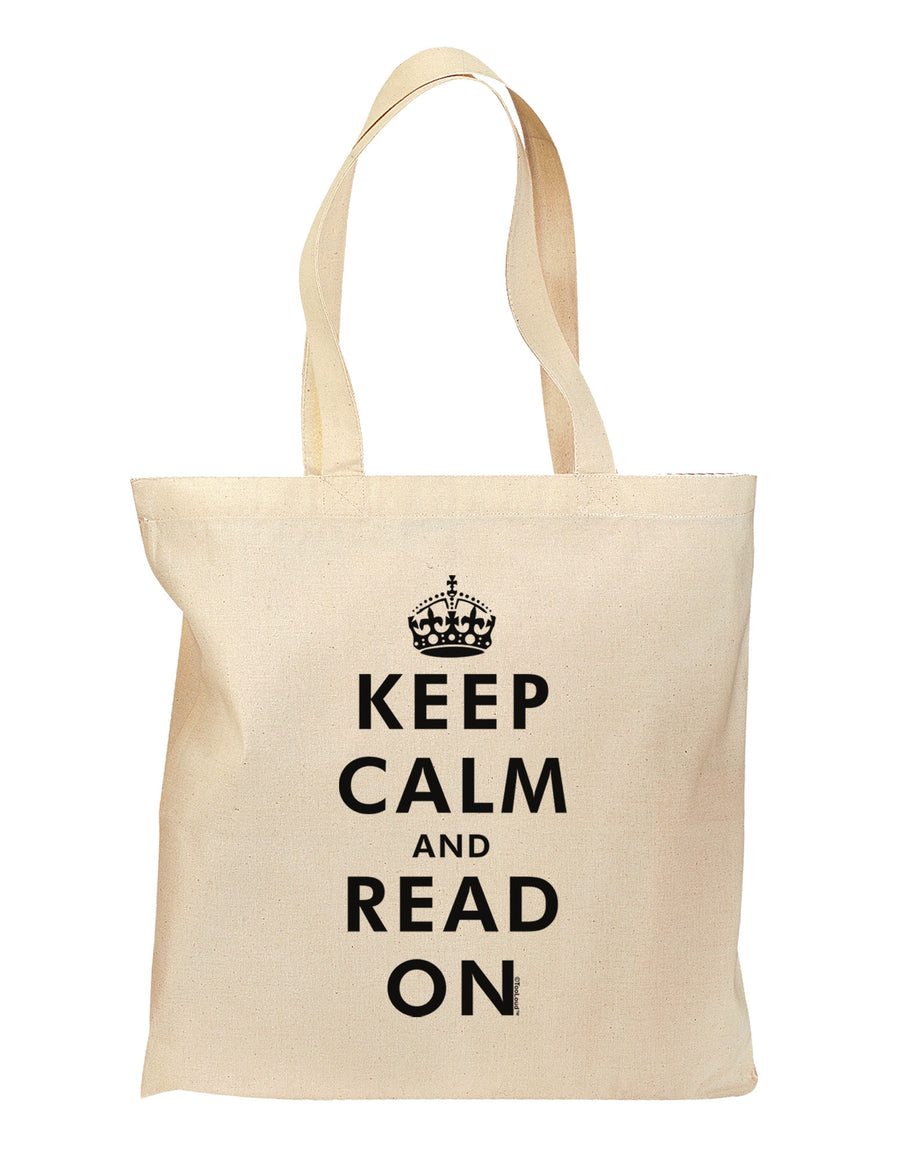 Keep Calm and Read On Grocery Tote Bag - Natural-Grocery Tote-TooLoud-Natural-Medium-Davson Sales