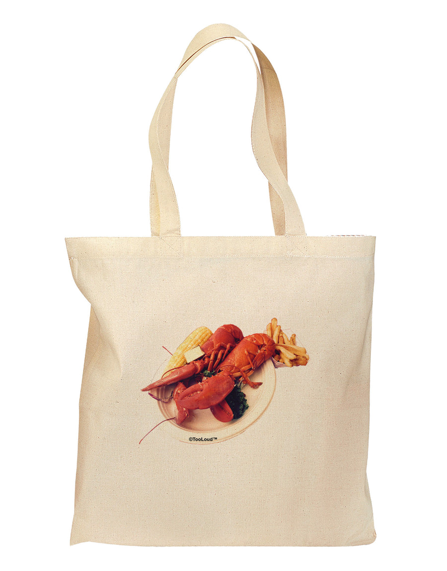 Lobster Plate Grocery Tote Bag-Grocery Tote-TooLoud-Natural-Medium-Davson Sales