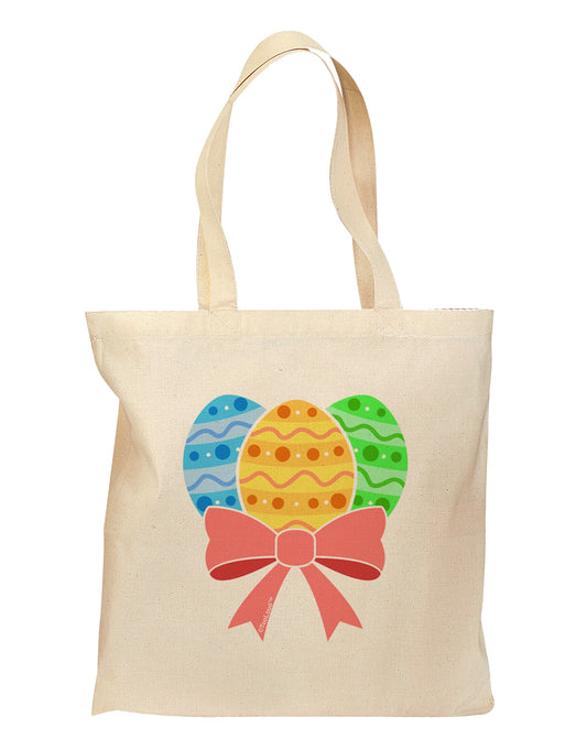 Easter Eggs With Bow Grocery Tote Bag by TooLoud-Grocery Tote-TooLoud-Natural-Medium-Davson Sales