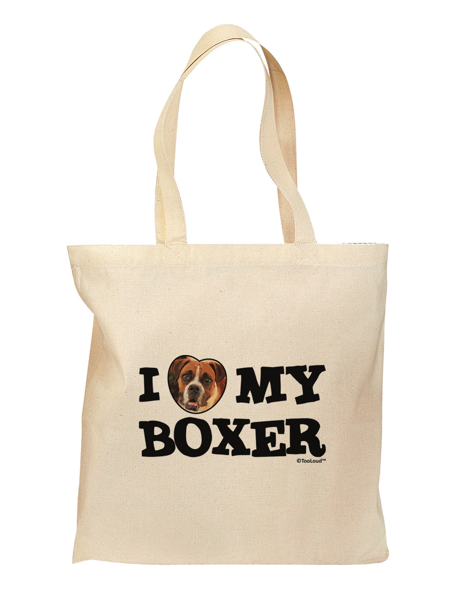 I Heart My Boxer Grocery Tote Bag by TooLoud-Grocery Tote-TooLoud-Natural-Medium-Davson Sales