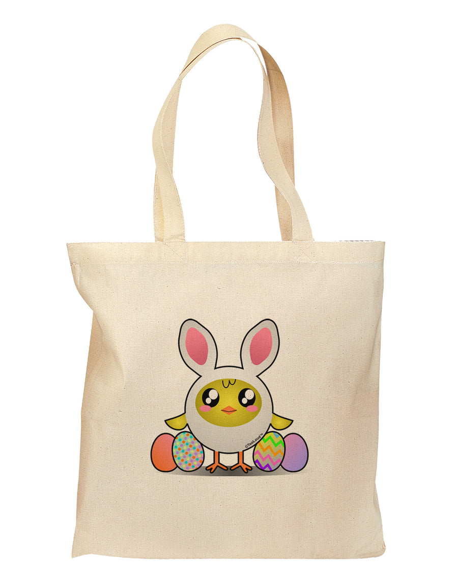 Chick In Bunny Costume Grocery Tote Bag-Grocery Tote-TooLoud-Natural-Medium-Davson Sales