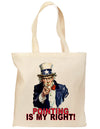 Uncle Sam Pointing is my Right Grocery Tote Bag-Grocery Tote-TooLoud-Natural-Medium-Davson Sales