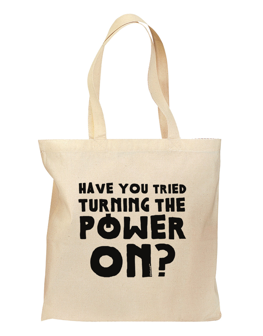 Turning the Power On Grocery Tote Bag by TooLoud-Grocery Tote-TooLoud-Natural-Medium-Davson Sales