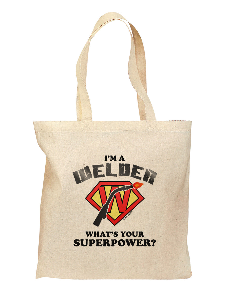 Welder - Superpower Grocery Tote Bag-Grocery Tote-TooLoud-Natural-Medium-Davson Sales