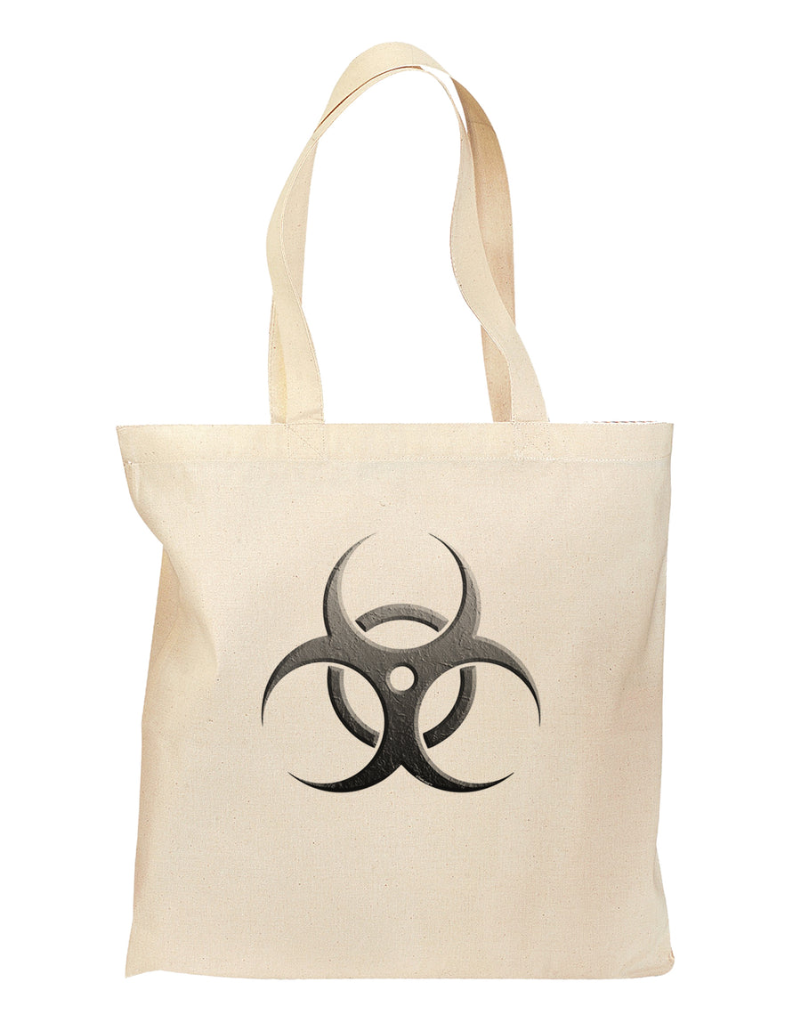 Biohazard Symbol Grey Stone - Apocalypse Grocery Tote Bag-Grocery Tote-TooLoud-Natural-Medium-Davson Sales