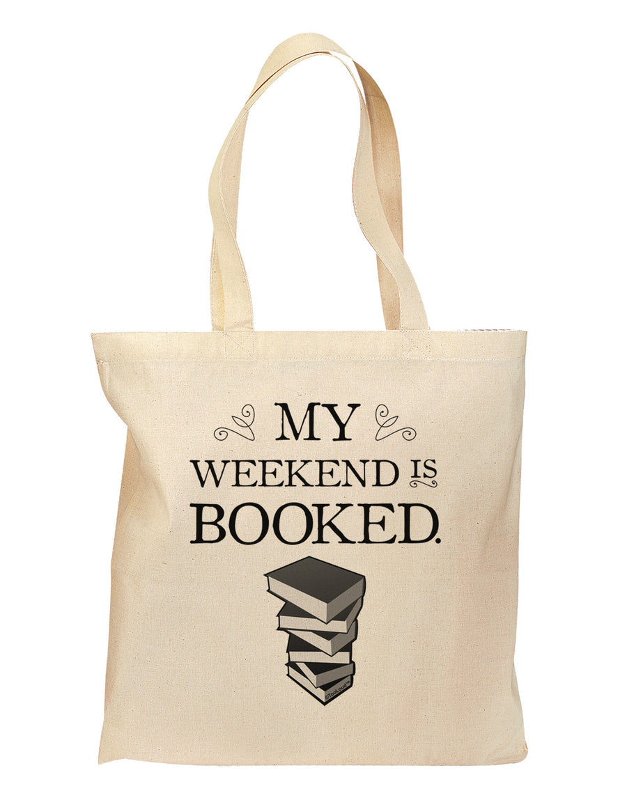 My Weekend Is Booked Grocery Tote Bag - Natural-Grocery Tote-TooLoud-Natural-Medium-Davson Sales