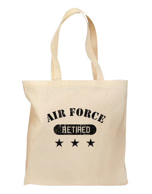 Retired Air Force Grocery Tote Bag by TooLoud-Grocery Tote-TooLoud-Natural-Medium-Davson Sales