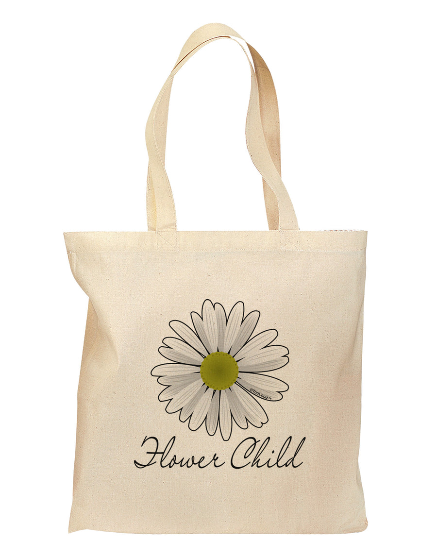 Pretty Daisy - Flower Child Grocery Tote Bag - Natural-Grocery Tote-TooLoud-Natural-Medium-Davson Sales