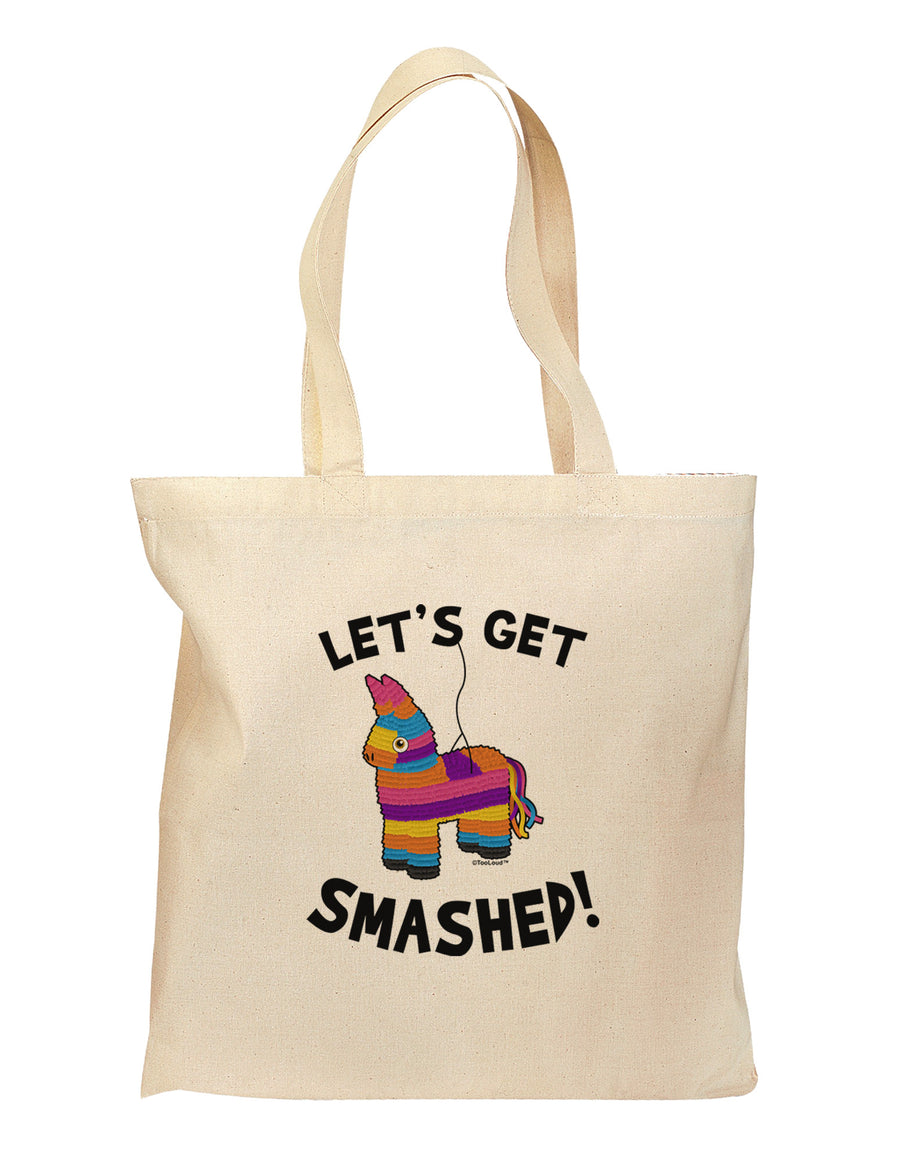 Let's Get Smashed Pinata Grocery Tote Bag-Grocery Tote-TooLoud-Natural-Medium-Davson Sales