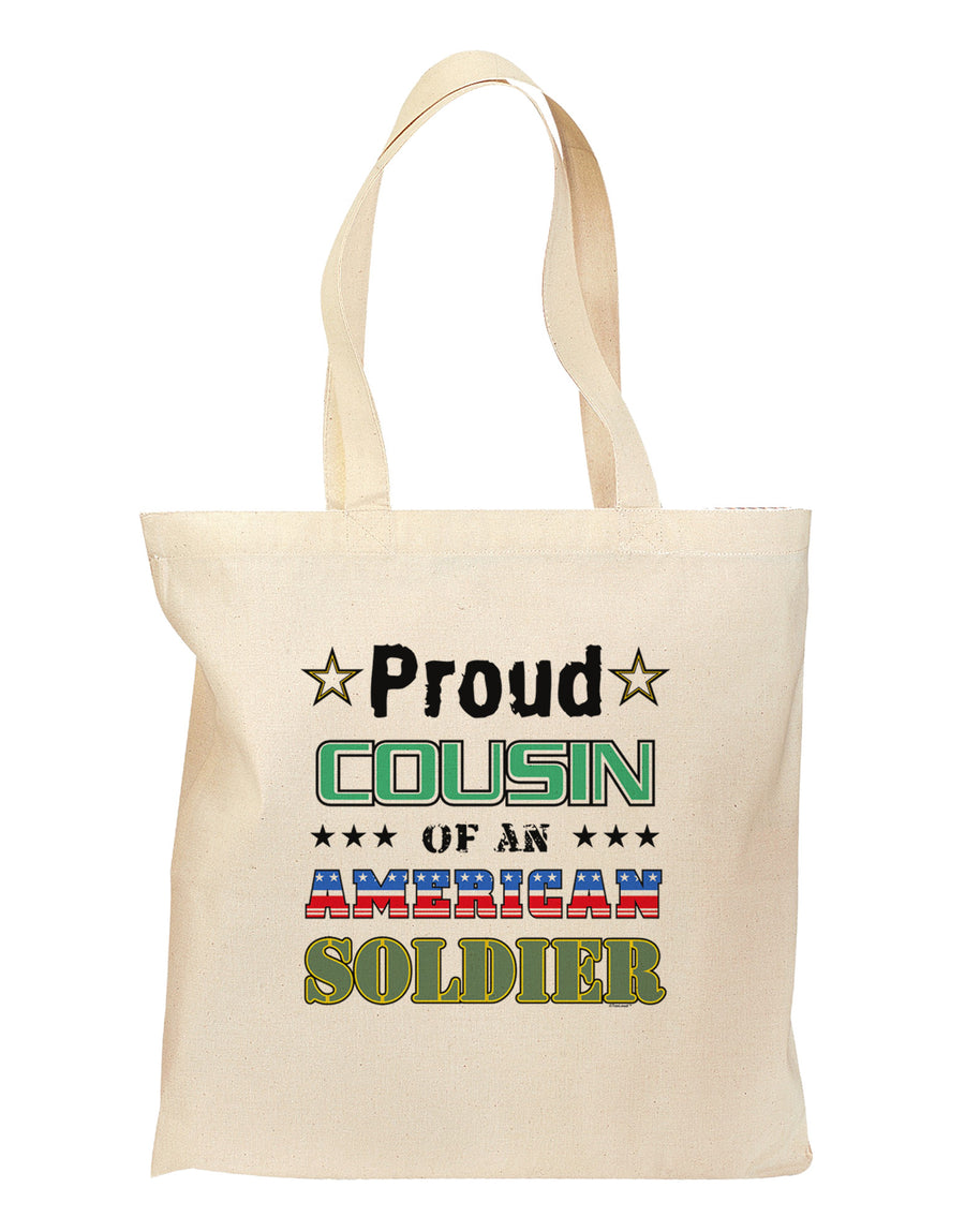 Proud Cousin of an American Soldier Grocery Tote Bag-Grocery Tote-TooLoud-Natural-Medium-Davson Sales