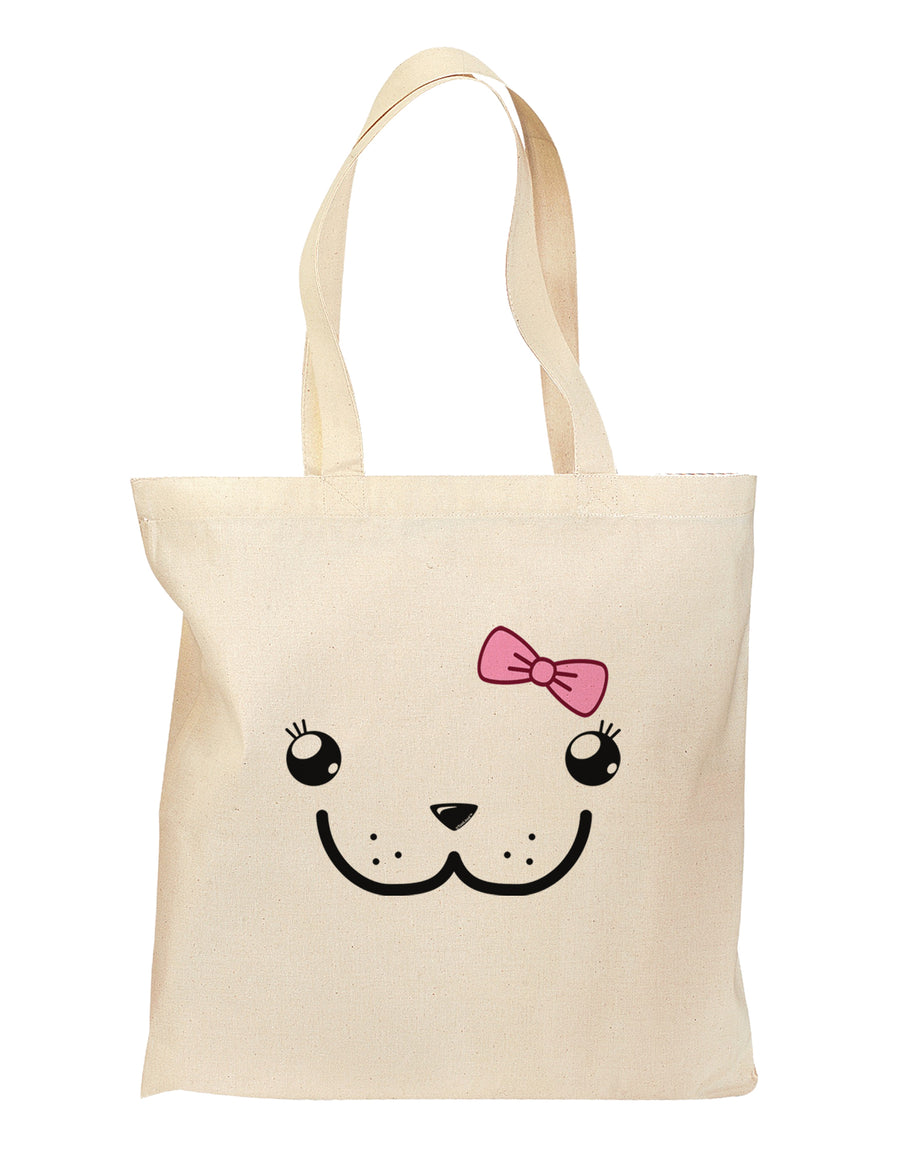 Kyu-T Face - Dewina Cute Girl Dugong Grocery Tote Bag-Grocery Tote-TooLoud-Natural-Medium-Davson Sales