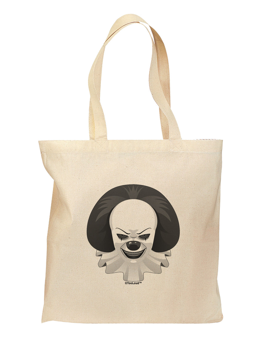 Scary Clown Grayscale Grocery Tote Bag-Grocery Tote-TooLoud-Natural-Medium-Davson Sales