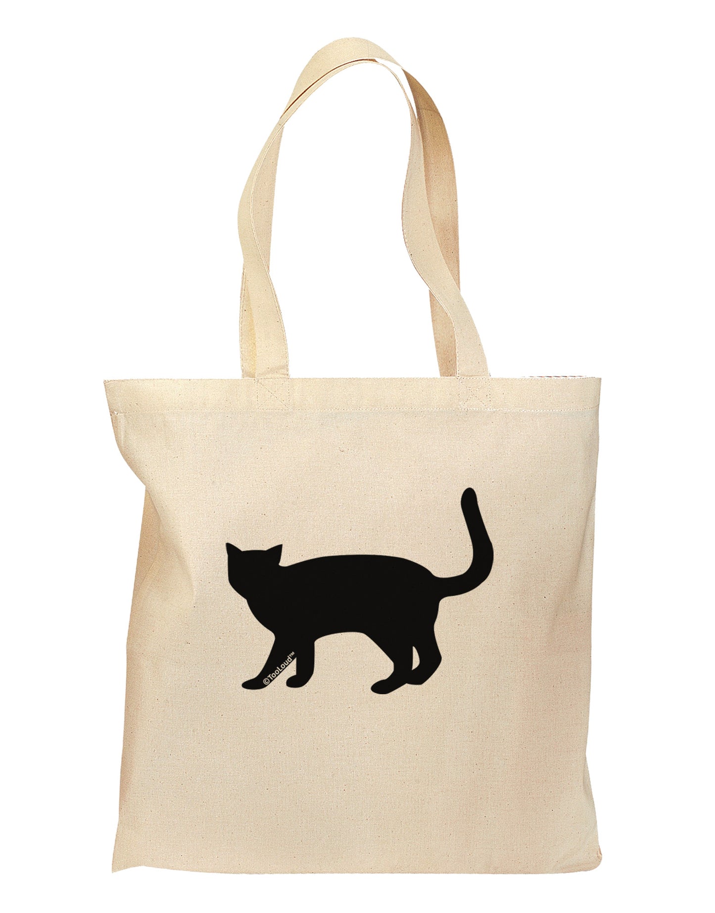 Cat Silhouette Design Grocery Tote Bag by TooLoud-Grocery Tote-TooLoud-Natural-Medium-Davson Sales