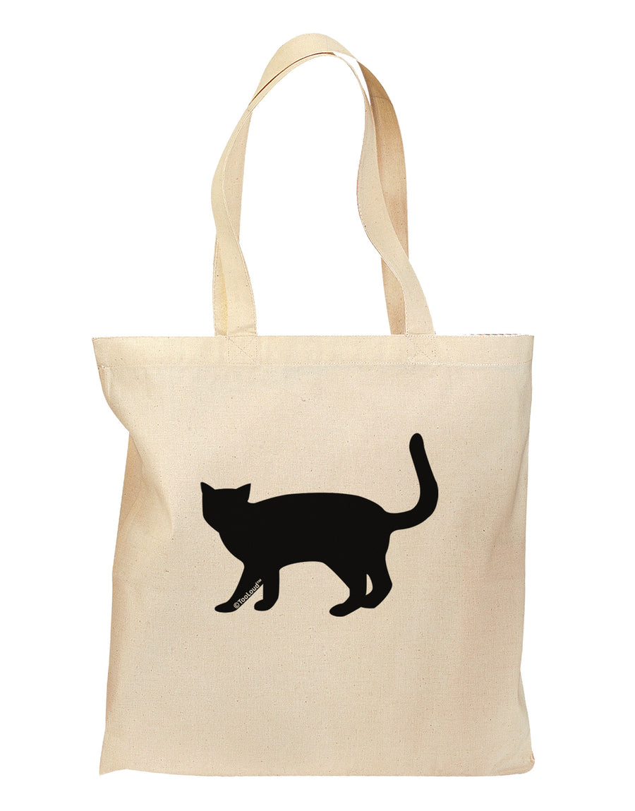 Cat Silhouette Design Grocery Tote Bag by TooLoud-Grocery Tote-TooLoud-Natural-Medium-Davson Sales