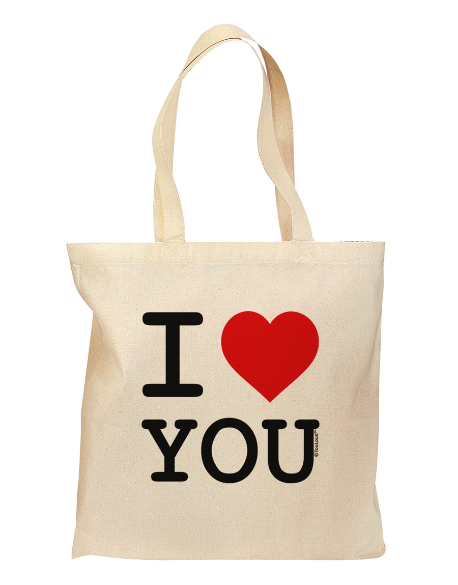 I Heart You Grocery Tote Bag-Grocery Tote-TooLoud-Natural-Medium-Davson Sales