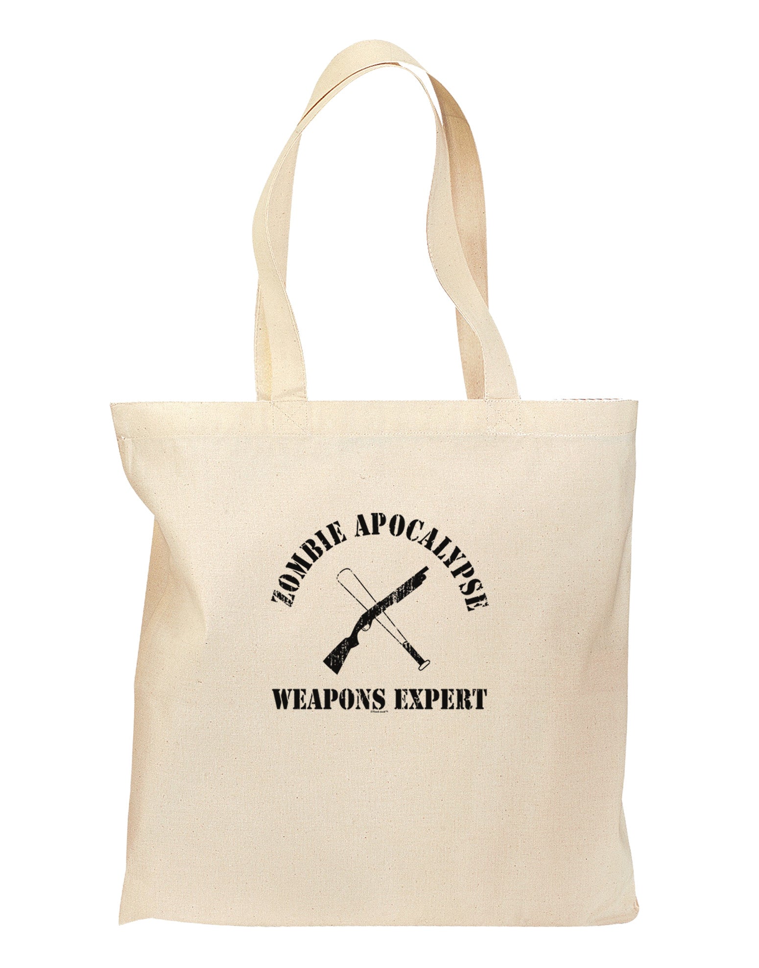 Zombie Apocalypse Group Weapons Expert Grocery Tote Bag-Grocery Tote-TooLoud-Natural-Medium-Davson Sales