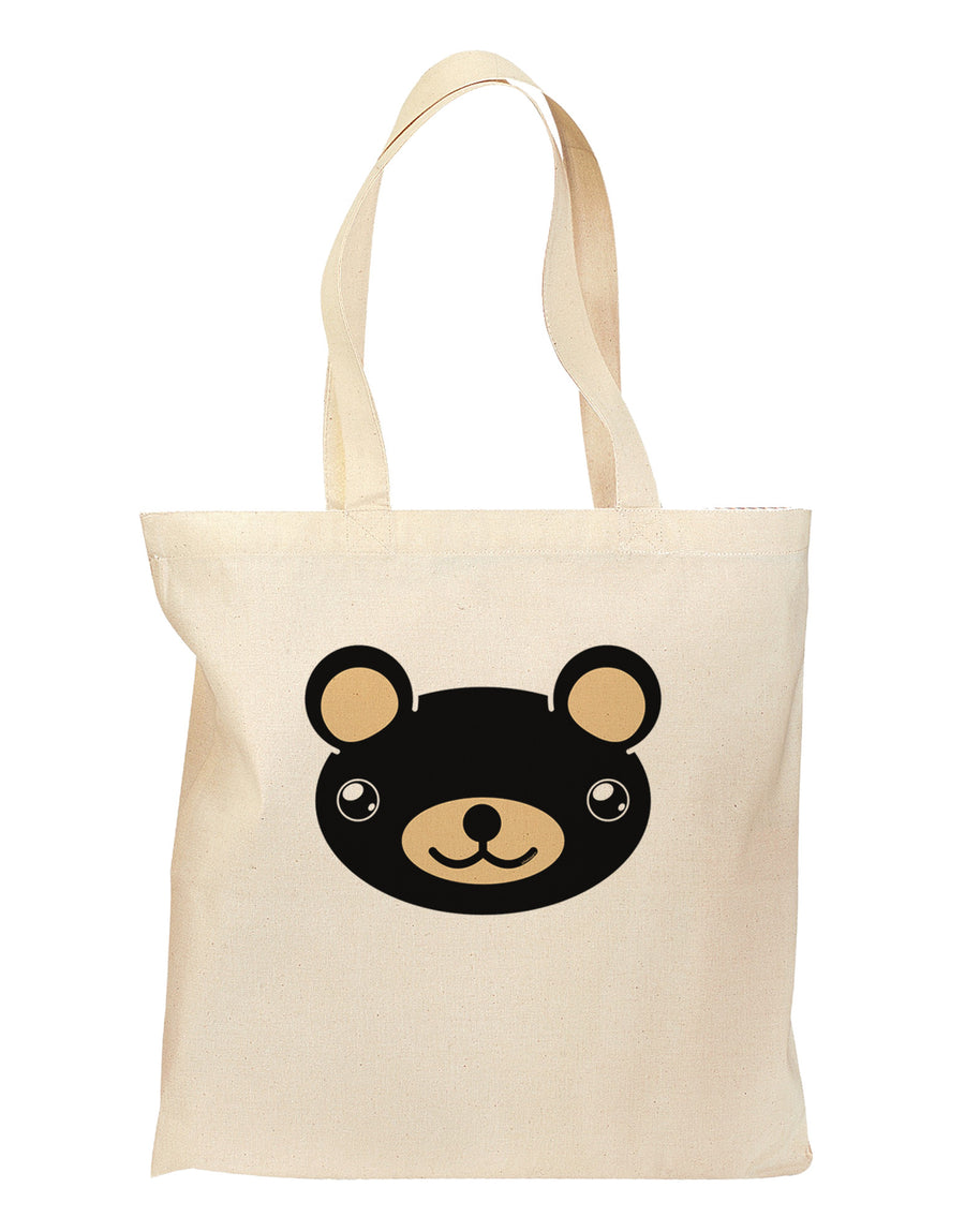 Kyu-T Head - Night Beartholomew Teddy Bear Grocery Tote Bag-Grocery Tote-TooLoud-Natural-Medium-Davson Sales