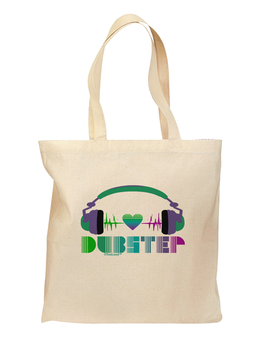 Heart Dubstep Grocery Tote Bag-Grocery Tote-TooLoud-Natural-Medium-Davson Sales