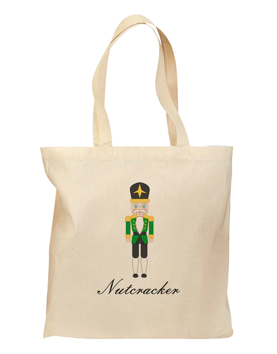 Nutcracker - Green Gold Black Text Grocery Tote Bag-Grocery Tote-TooLoud-Natural-Medium-Davson Sales