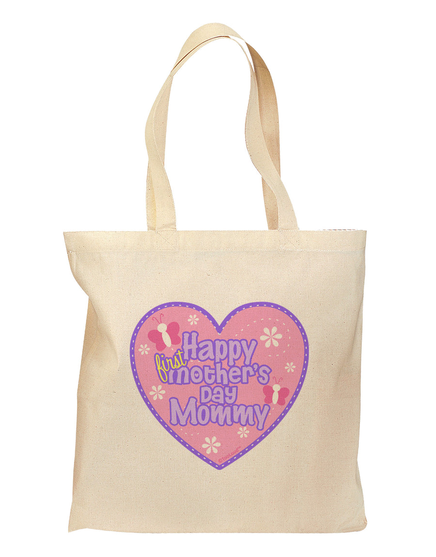 Happy First Mother's Day Mommy - Pink Grocery Tote Bag by TooLoud-Grocery Tote-TooLoud-Natural-Medium-Davson Sales