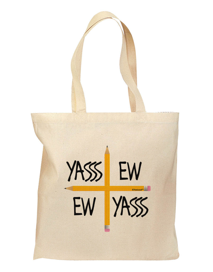 Charlie Charlie Challenge - Funny Grocery Tote Bag-Grocery Tote-TooLoud-Natural-Medium-Davson Sales