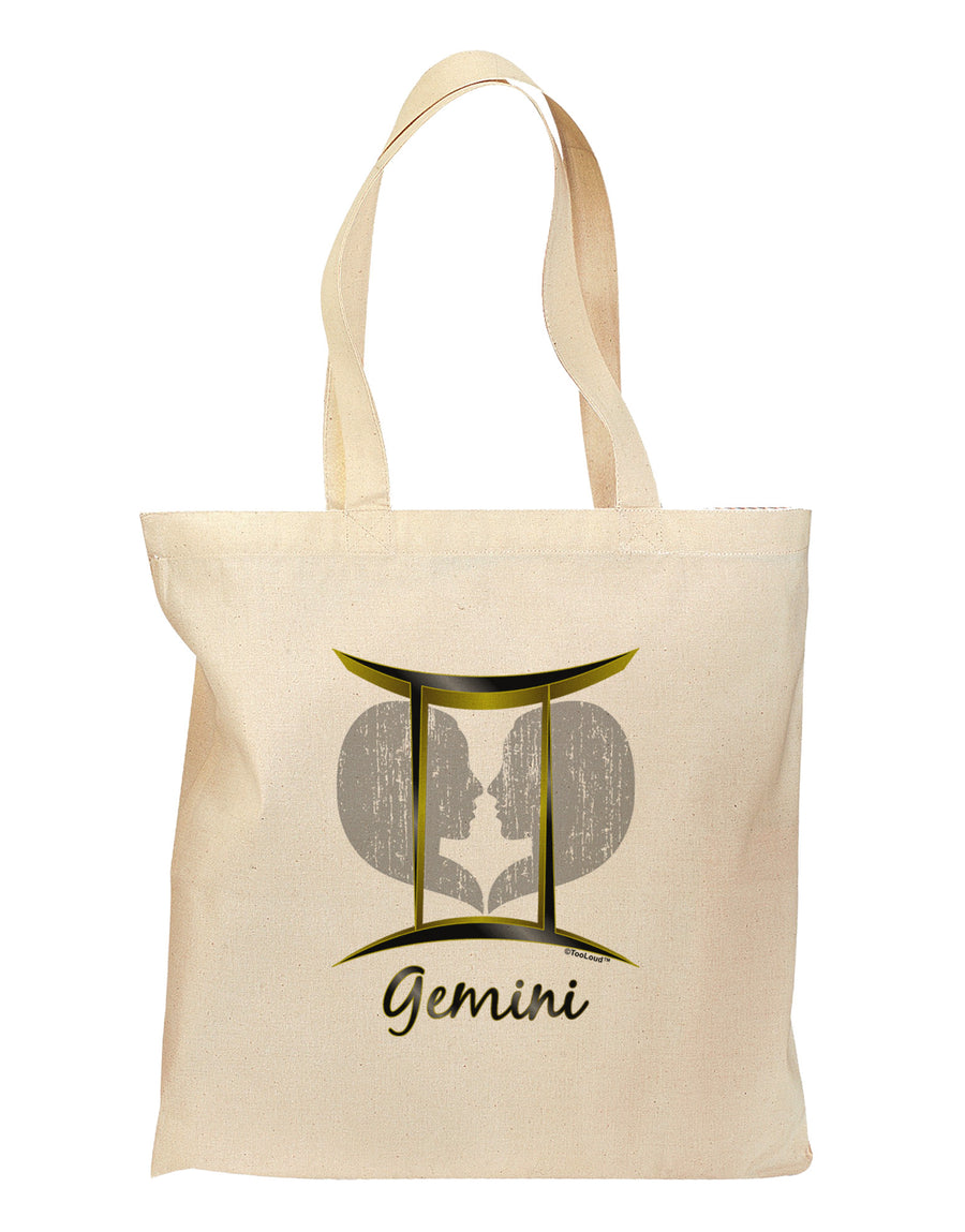 Gemini Symbol Grocery Tote Bag-Grocery Tote-TooLoud-Natural-Medium-Davson Sales