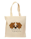 Cute Bulldog - Red Grocery Tote Bag by TooLoud-Grocery Tote-TooLoud-Natural-Medium-Davson Sales